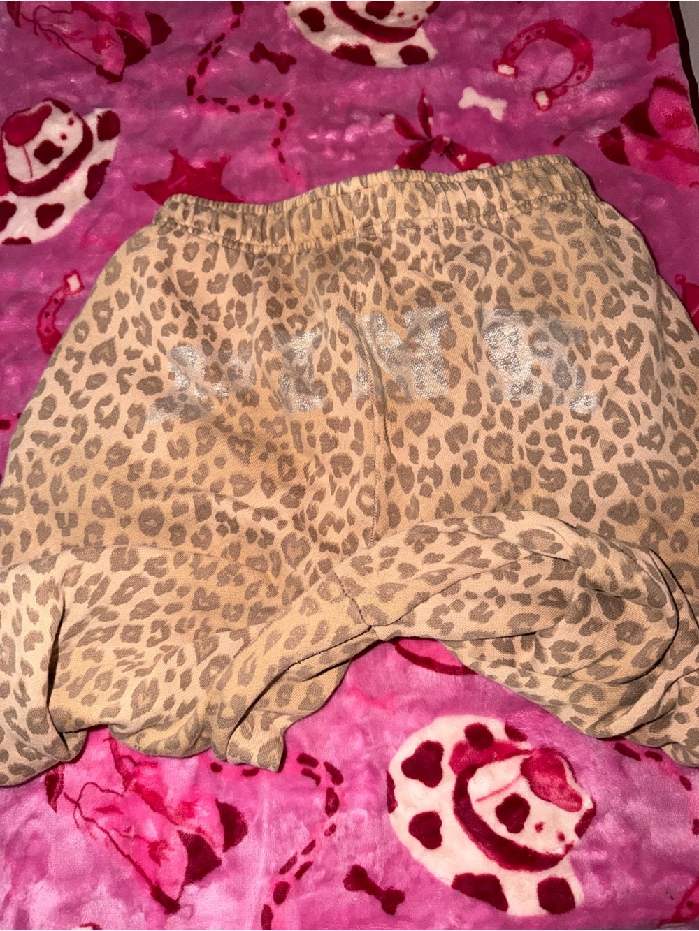 PINK Victoria's Secret Leopard Print Joggers - Tan - Picture 5 of 6